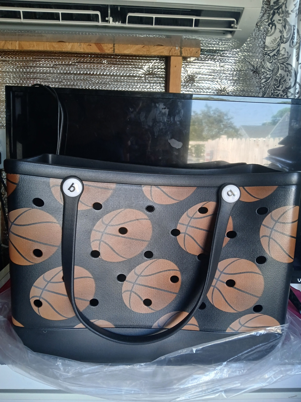 Basketball Print Bogg Like Bag. Price Is Firm. Size Large.